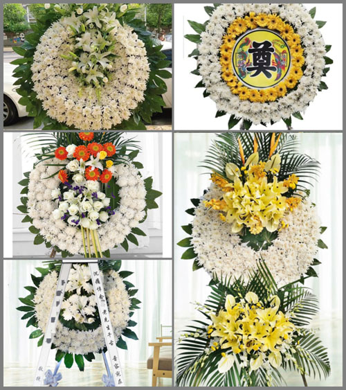 河南南阳卧龙区石桥镇一村村花圈速递